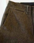 Dapper's (ダッパーズ) ワイドワークトラウザース 1676 "Classical Army Style Wide Trousers" オリーブブラウンサージ
