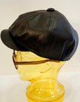 Dapper's (ダッパーズ) レザーキャスケット 1669 "40’s Style Classic Horsehide Leather Casquette" R.ブラック (ブラウンベース)