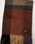 Dapper's (ダッパーズ) カシミンク・マフラー 1666 "Cashmink Scarf by V.FRAAS" イエローベージュ/ネイビー (ランダムチェック)