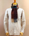 Dapper's (ダッパーズ) カシミンク・マフラー 1666 "Cashmink Scarf by V.FRAAS" イエローベージュ/ネイビー (ランダムチェック)