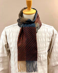 Dapper's (ダッパーズ) カシミンク・マフラー 1666 "Cashmink Scarf by V.FRAAS" イエローベージュ/ネイビー (ランダムチェック)