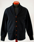 DALEE'S (ダリーズ) ショールカラー・スウェットカーディガン "RACTER.KN (ラクター.KN)" ...30s NECK-WARM Cardigan コアブラック