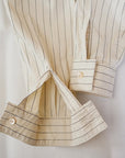 DALEE'S (ダリーズ) 長袖ドレスシャツ "CALICO.D (キャラコ.D) with COLLER No.4" ホワイトストライプ
