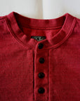 DALEE'S (ダリーズ) 6分袖ヘンリーネックTシャツ "Rail Nit.C (レイルニット.C)" ...RAIL ROAD KNIT ボルドー