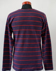 WARE HOUSE (ウエアハウス) 長袖ボーダーTシャツ 4088 ナスコン×レッド