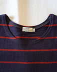 WARE HOUSE (ウエアハウス) 長袖ボーダーTシャツ 4088 ナスコン×レッド