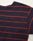 WARE HOUSE (ウエアハウス) 長袖ボーダーTシャツ 4088 ナスコン×レッド