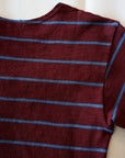 WARE HOUSE (ウエアハウス) 長袖ボーダーTシャツ 4088 ボルドー×ブルー