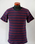 WARE HOUSE (ウエアハウス) 半袖ボーダーTシャツ 4087 ナスコン×レッド