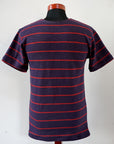 WARE HOUSE (ウエアハウス) 半袖ボーダーTシャツ 4087 ナスコン×レッド