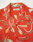 SUN SURF (サンサーフ) 長袖ハワイアンシャツ SS29205 "SOUTH SEA OUTRIGGER" レッド