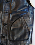 DALEE'S (ダリーズ) レザーベスト "Mest.C (メスト.C)" ...Horse Hide Leather Vest ネイビー