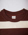 WARE HOUSE (ウエアハウス) 半袖3×2インチボーダーTシャツ 4089 ブラウン×クリーム