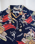 SUN SURF (サンサーフ) 半袖ハワイアンシャツ SS39223 "SOUTH SEA TRADER" ネイビー