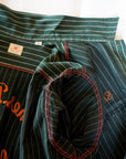 SUGAR CANE (シュガーケーン) 半袖ワークシャツ SC39305 "COKE STRIPE WORK SHIRT with EMBROIDERED" グリーン