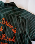 SUGAR CANE (シュガーケーン) 半袖ワークシャツ SC39305 "COKE STRIPE WORK SHIRT with EMBROIDERED" グリーン