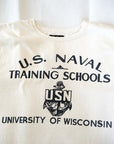 Dapper's (ダッパーズ) 半袖Tシャツ 1700 Military Crew Neck T Standard Sewing Model "U.S.NAVAL USN" オフホワイト/ネイビー