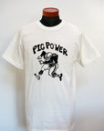 DUBBLE WORKS (ダブルワークス) 半袖Tシャツ 33005-04 "PIG POWER" オフホワイト