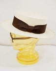 ADJUSTABLE COSTUME (アジャスタブルコスチューム) ボーターハット (カンカン帽) AHT-007 "Panama Boater Hat" ダークブラウン
