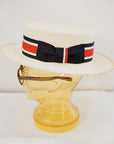 ADJUSTABLE COSTUME (アジャスタブルコスチューム) ボーターハット (カンカン帽) AHT-007 "Panama Boater Hat" トリコロール