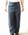 Dapper's (ダッパーズ) イージーパンツ 1713 "Classical Linen Easy Pants" ネイビーストライプ