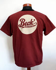 DELUXEWARE (デラックスウエア) 半袖Tシャツ DXT-2404 "BECK" クリムゾンレッド