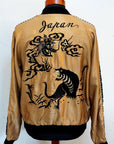 TAILOR TOYO (テーラー東洋) リバーシブル・アセテートスカジャン TT15542 L.ブラウン "DRAGON×TIGER" × グリーン "EAGLE"