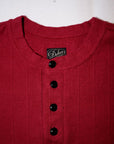 DALEE'S (ダリーズ) 6分袖ヘンリーネックTシャツ "Rail Nit.D (レイルニット.D)" ...1920s RAIL ROAD KNIT ダークレッド
