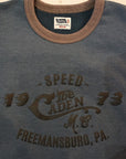 Pherrow's (フェローズ) 裏毛長袖Tシャツ 24W-PMCT1 ブルー×グレー