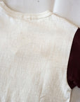 WARE HOUSE (ウエアハウス) 7分袖ベースボールTシャツ 4800 "FALCONS" クリーム×ボルドー