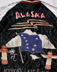 TAILOR TOYO (テーラー東洋) リバーシブル別珍スカジャン TT15544 ネイビー "MOUNTAIN GOAT" × ブラック/オフ "ALASKAN FLAG"