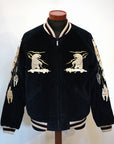 TAILOR TOYO (テーラー東洋) リバーシブル別珍スカジャン TT15544 ネイビー "MOUNTAIN GOAT" × ブラック/オフ "ALASKAN FLAG"