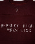 WARE HOUSE (ウエアハウス) 7分袖フットボールTシャツ 4063 "BERKLEY HIGH" ボルドー