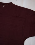WARE HOUSE (ウエアハウス) 7分袖フットボールTシャツ 4063 "BERKLEY HIGH" ボルドー