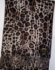 Dapper's (ダッパーズ) カシミンク・マフラー 1738 "Cashmink Scarf by V.FRAAS" トープ (レオパード)