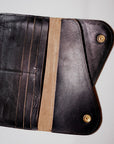 Dapper's (ダッパーズ) ダブルフラップウォレット 1719 "Horsehide Double Flap Wallet" ブラック (ブラウンベース)