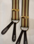 Dapper's(ダッパーズ) Hバックスタイル・サスペンダー 1750A "Classical Suspenders by Gevaert" ライトブラウン/イエローベージュ(ストライプ)×ブラウン