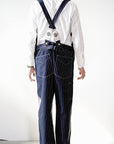 HEAD LIGHT (ヘッドライト) ストライプデニム・オーバーオール HD42498 "SPECIAL WOVEN STRIPE DENIM LOW BACK OVERALLS" ワンウォッシュ
