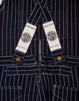 HEAD LIGHT (ヘッドライト) ストライプデニム・オーバーオール HD42498 "SPECIAL WOVEN STRIPE DENIM LOW BACK OVERALLS" ワンウォッシュ