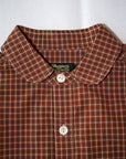 Dapper's (ダッパーズ) ラウンドカラー・ワークシャツ 1758 "Classical Round Collar Work Shirts" ラセットブラウンチェック