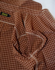 Dapper's (ダッパーズ) ラウンドカラー・ワークシャツ 1758 "Classical Round Collar Work Shirts" ラセットブラウンチェック