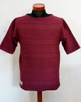 Dapper's (ダッパーズ) 5分袖Tシャツ 1766 "Jacquard Knit-Like Half Sleeve Tee" ワインレッド