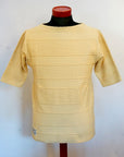 Dapper's (ダッパーズ) 5分袖Tシャツ 1766 "Jacquard Knit-Like Half Sleeve Tee" クリームイエロー