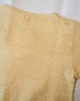 Dapper's (ダッパーズ) 5分袖Tシャツ 1766 "Jacquard Knit-Like Half Sleeve Tee" クリームイエロー