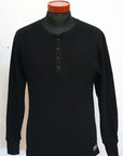 DALEE'S (ダリーズ) 長袖サーマルTシャツ 2230HT ...1930s WAFFLE HENLY THERMAL ブラック