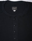DALEE'S (ダリーズ) 長袖サーマルTシャツ 2230HT ...1930s WAFFLE HENLY THERMAL ブラック