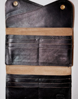 Dapper's (ダッパーズ) ダブルフラップウォレット 1794 "Horsehide Double Flap Wallet" ブラック (ブラウンベース)