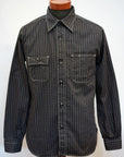 SUGAR CANE (シュガーケーン) ブラックウォバッシュ・ワークシャツ SC29585 "8.5oz. BLACK WABASH STRIPE WORK SHIRT" ブラック