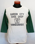 WARE HOUSE (ウエアハウス) 7分袖ベースボールTシャツ 4800 "GARDEN CITY" クリーム×L.グリーン