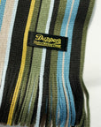 Dapper's (ダッパーズ) アクリル・マフラー 1816 "Russell Knitting Woolen Scarf by V.FRAAS" オリーブ・ミックス (ランダムチックストライプ)